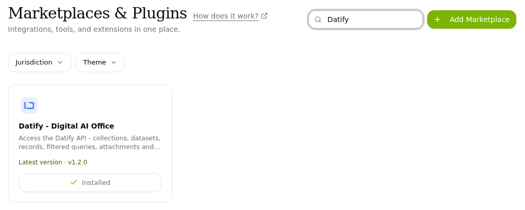 Plugins, the Datify - Digital AI Office card