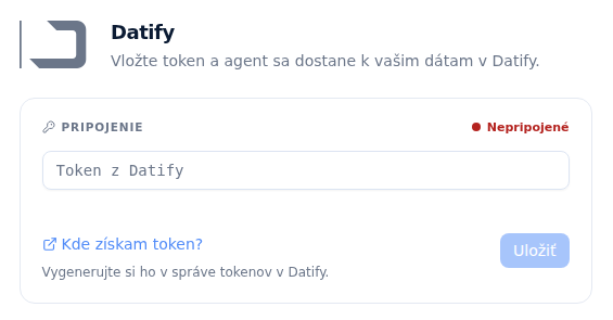 Aplikácia Datify s poľom Token z Datify