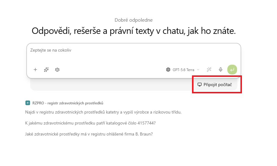The connect computer button below the chat input field