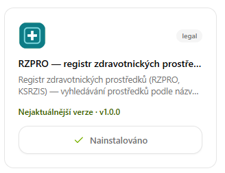 RZPRO — registr zdravotnických prostředků