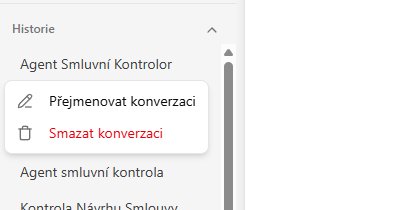 História — menu konverzácie