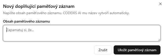 Nový pamäťový záznam