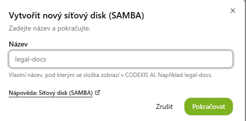 Creating a new network drive (SAMBA)