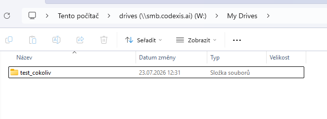 Disk ve složce My Drives