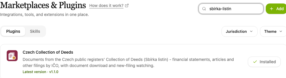 Plugins, the Czech Collection of Deeds item